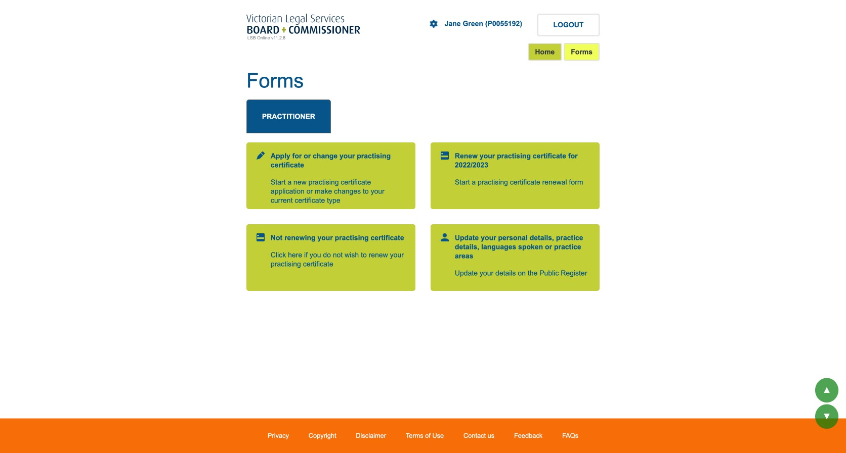 Renew your practising certificate