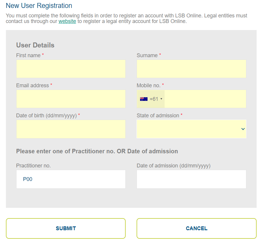 New User Registration