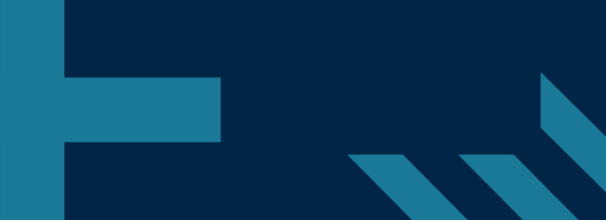 Banner with blue cross and blue arrow