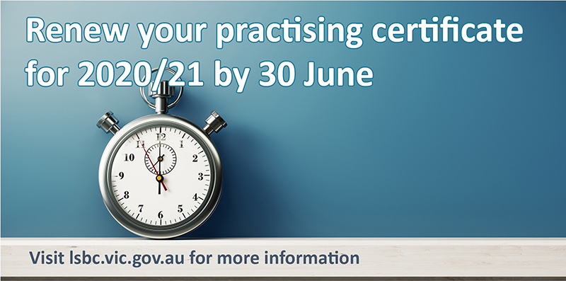 Renew your practising certificate before June 30